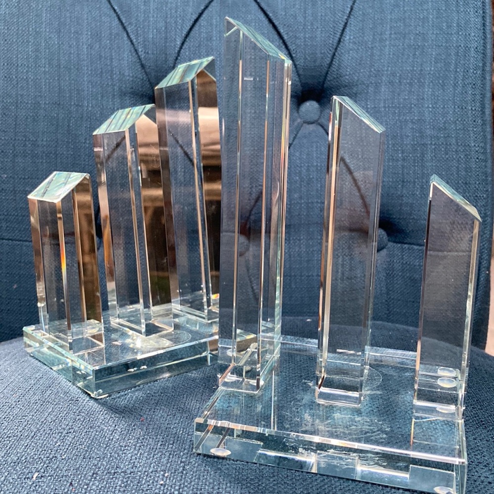 Crystal Pilar Decorative Bookends
